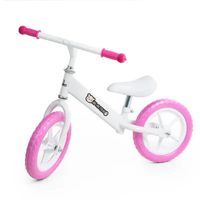 Obrázok produktu pre Detský bežecký bicykel 12" biely nastaviteľný pre batoľatá vo veku 2-6 rokov