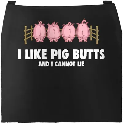 Produktbild von Lustige Grill-Schürze mit Spruch - I like Pig Butts and I cannot lie Parodie Song Küchenschürze Moonworks® schwarz unisize