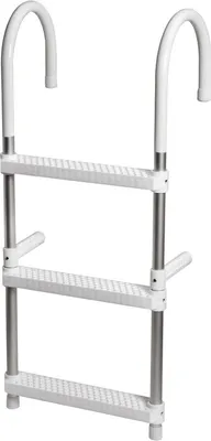 Produktbild von Aluminium Badeleiter mit Haken 3/4/5-Stufen mit verstellbaren Distanzhaltern : 3 Stufen