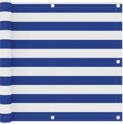 Produktbild von Balkon-Sichtschutz Weiß und Blau 90x500 cm Oxford-Gewebe