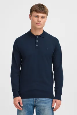 Produktbild von INDICODE IDBellox Herren Strickpullover Feinstrick Pullover mit Polokragen Baumwollmischung Regular fit