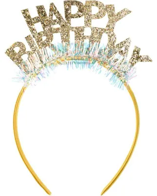 Produktbild von Haarreif Happy Birthday Diadem Geburtstag gold Glitter