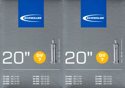 Produktbild von 2x Schwalbe DV 7 Schlauch 20 Zoll 1.5 - 2.40  40/62-406