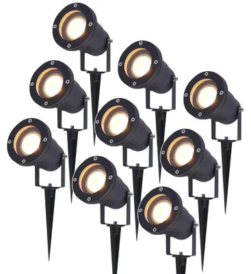 Produktbild von hoftronic LED Gartenstrahler 4W 345lm 2700K IP65 Schwarz 9er Set