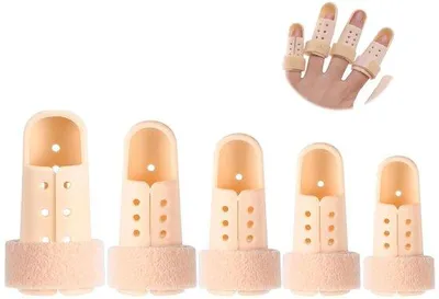 Produktbild von 5 Stück Fingerstützen + 5 Fingerbeschützer, elastische, verstellbare Fingerstütze für Zeige-, Mittel- und kleine Finger, bequeme Fingerkuppenbeschützer nach Verletzung, wieder verwendbar und atmungsaktiv