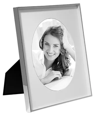 Produktbild von FINK Bilderrahmen PIA 20x25 cm - Fotorahmen mit ovalem Passepartout, versilberter Stahl, Glas, anlaufgeschützt