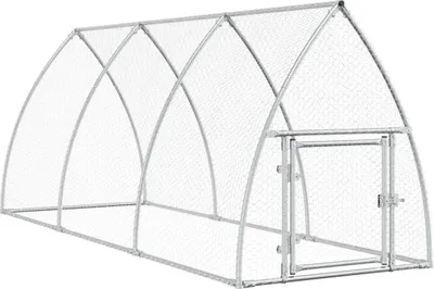 Zdjęcie produktu dla vidaXL Klatka dla kurcząt srebrna 300x105x120 cm Stal ocynkowana