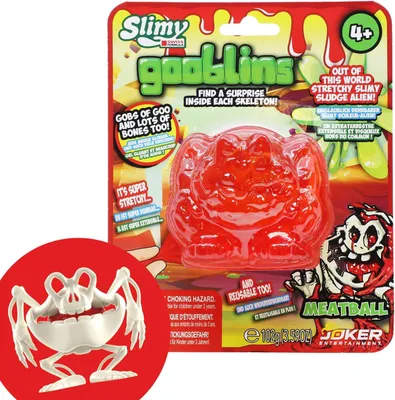 Productafbeelding van Gooblins slijm monster - 100 g - Super rekbaar Slimy Slime - Grappige griezelige skeletten om te ontdekken - Kleur