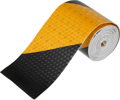 Produktbild von 1Stk.Reflektierend PVC Sicherheitsband Selbstklebend Markierungszeichen Schwarz Gelb