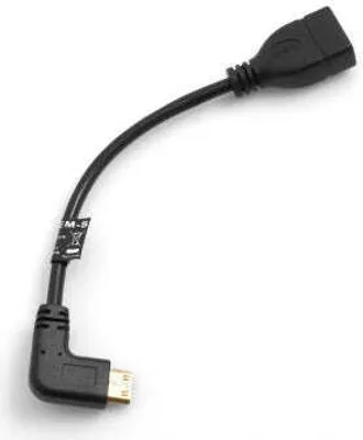 Produktbild von SYSTEM-S Mini HDMI Stecker 90° grad links gewinkelt auf Standard HDMI Buchse Eingang Kabel 16 cm