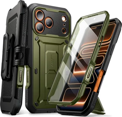 Produktbild von Supcase, Hülle 360° für iPhone 17 Pro Max Unicorn Beetle Pro mit Ständer, Khakigrün