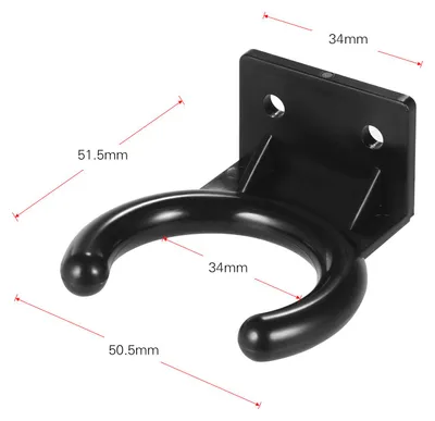 Image de Support mural pour microphone sans fil, type crochet, en plastique noir