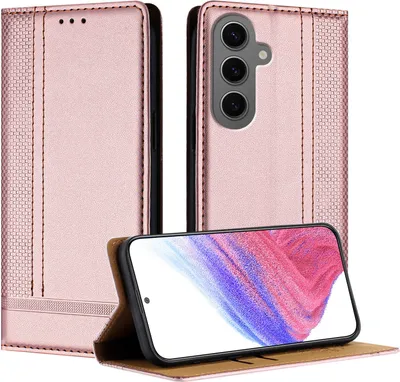 Produktbild von Handyhülle für Samsung Galaxy S24 Plus Leder Flip Klappbare Schutzhülle mit Standfunktion Pink