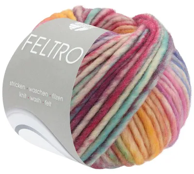 Produktbild von Lana Grossa - Feltro Camino 0842 blau violett rosa maisgelb orange grau pistazie türkis gelb