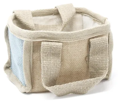 Imagen del producto de Cesta pequeña de yute - 16x10x12cm - Azul