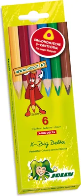 Produktbild von Jolly 3399-0003 'X-Big Delta' Farbstifte, mehrfarbig (6er Pack)