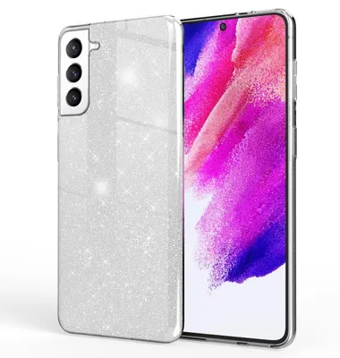 Immagine prodotto di NALIA Robusta Custodia Glitter per Samsung Galaxy S21 FE, Custodia protettiva ibrida Glitter lucida Custodia in silicone rinforzata Argento