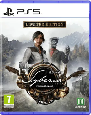 The image shows the front cover of a PlayStation 5 game case for Syberia - Remastered - Limited Edition.