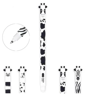 Image de Stylo à bille effaçable Happy Color noir et blanc
