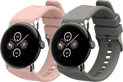 Produktbild von kwmobile 2x Sportarmband kompatibel mit Google Pixel Watch 3 41mm / Watch 4 41mm / Pixel 2 1 Armband - Fitnesstracker Band Set aus TPU Silikon