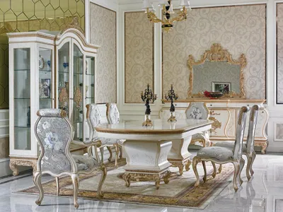 Image de Table à manger + 4 chaises chaise salle à manger ensemble baroque rococo tables table E67 Nouveau