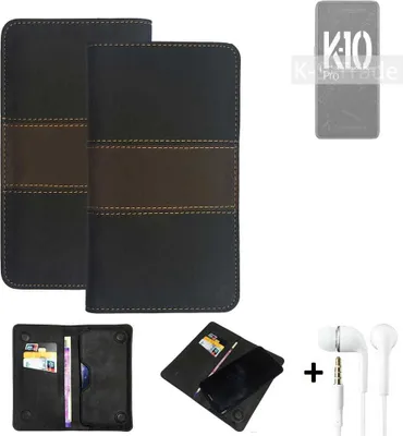 Produktbild von K-S-Trade Handyhülle + Kopfhörer kompatibel mit Oppo K10 Pro Schutzhülle Walletcase Bookstyle Tasche Schutz Case Hülle Wallet Cover Kunstleder