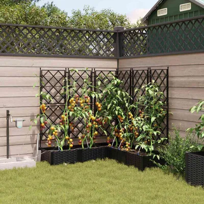 Immagine prodotto di Maison Exclusive - Vasi da giardino, set da 5 pezzi, nero, 120 x 120 x 126 cm, plastica