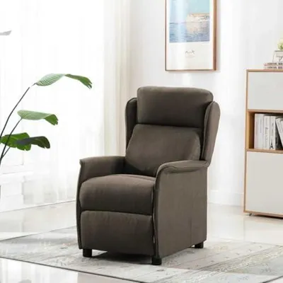 Produktbild von Moderner Relaxsessel mit verstellbarer Rückenlehne, bequemer Fernsehsessel aus Polyester in Taupe, Polstersessel für Wohnzimmer und Arbeitszimmer, 66,5 x 94 x 101,5 cm