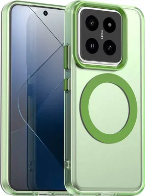 Immagine prodotto di Custodia magnetica per Xiaomi 14, sottile custodia traslucida opaca antiurto Verde