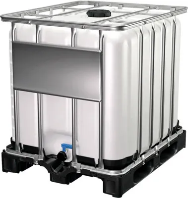 Produktbild von IBC-Tank, Transportcontainer GRAF 1.000 l mit UN-Kennzeichnung geeignet für Gefahrgüter auf Kunststoff-Palette