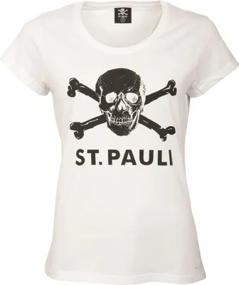 Produktbild von FC St. Pauli - Damen T-Shirt Totenkopf - weiß