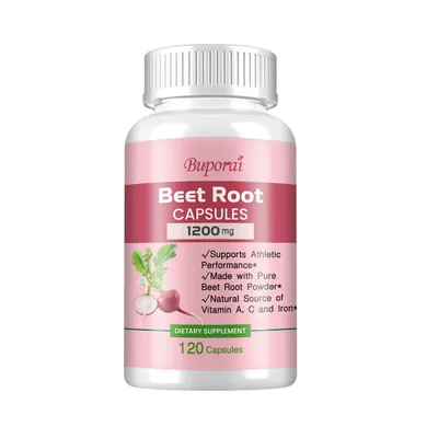 Immagine prodotto di Barbabietola 1200 mg (120 capsule) Integratore alimentare, Energia, Vigore, Cuore, Circolazione, Booster di ossido nitrico, Capsule di barbabietola