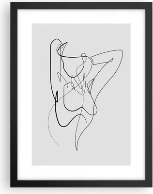 Produktbild von Gerahmtes Poster - Schwarzer Rahmen - Frau Bleistift Linie - 30x40 cm - Wand Bild - Wanddeko - Wandbilder - Kunstposter - Wandposter - Bilderrahmen - Bilder - Kunstdruck - P2BPA30x40-4991