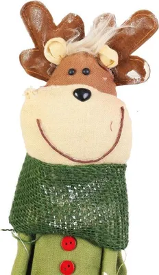 Produktbild von Stehendes Rentier aus Naturmaterialien in Grün, 44 cm