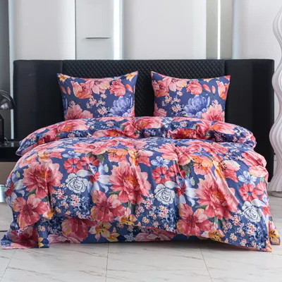Immagine prodotto di Biancheria da letto - 220x200 cm - Set composto da copripiumino e federe - Motivo "Giardino" - Microfibra e cotone - 2 federe 70x80 cm