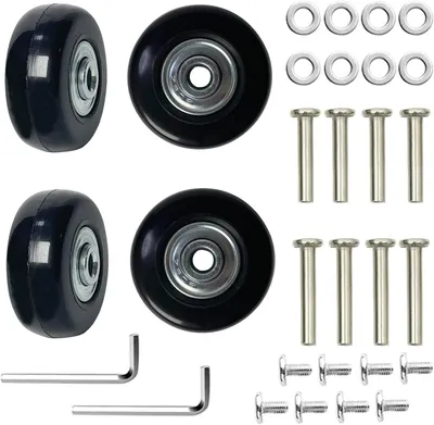 Imagen del producto de Ruedas de goma para maletas, juego de 4 unidades, con un diámetro de 45 mm, repuestos para maletas de viaje