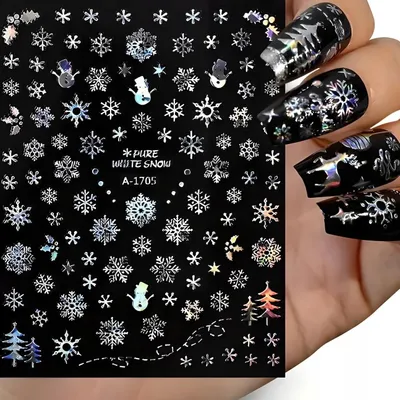 Produktbild von Weihnachts-Nagelaufkleber Glänzende URLAUB-SCHNEEFLOCKEN