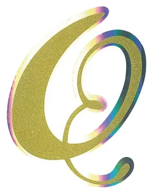Produktbild von Aufkleber Monogramma Buchstabe Q, Gold Metallescente