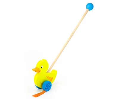 Produktbild von Holzschiebespielzeug Pädagogische Ente Auf Einem Schiebestab Viga Schiebespielzeug 18M+