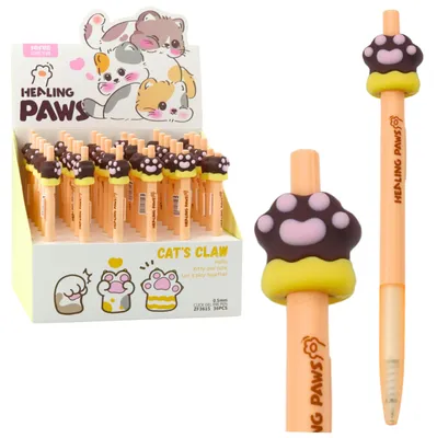 Obrázek produktu pro Gelové pero Cat's Paw Hnědý modrý inkoust 15 cm 0,5 mm