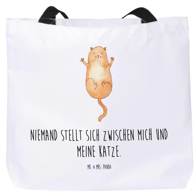 Produktbild von Mr. & Mrs. Panda Schultasche Katze Umarmen - Weiß - Geschenk, Reisetasche, Katzen, Tasche, Cats, Familie, Tote Bag, Liebe, Strandtasche, Einkaufstasche, Cat, Laptoptasche