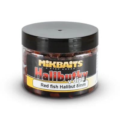 Obrázek produktu pro Mikbaits Halibutky v dipu 8mm 150ml Příchuť: Red fish Halibut