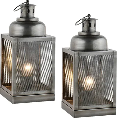 Immagine prodotto di Set di 2 lampade da tavolo Marrakesch Lampada da comodino alta 35 cm | lampada decorativa vintage in soggiorno, camera da letto o camera dei bambini | lampada da tavolo retrò Ceed argento in metallo con attacco E27