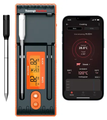 Fleischthermometer kabellos, 2 Sonden, Bluetooth 150 m, spülmaschinenfest
