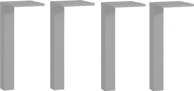 Produktbild von Möbelfuß >LIBERTAD< (4er-Set) in Alufarbig, Metall - 4,5x12x4,5cm (BxHxT)