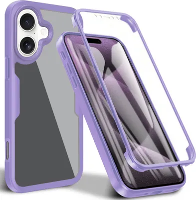 Image de Coque pour iPhone 16 Plus, protection complète à 360° avec protecteur d'écran intégré Violet