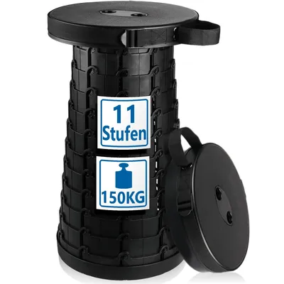 Produktbild von Stimo Teleskophocker tragbar höhenverstellbar Campinghocker Nylon Angel Outdoor Camping klappbar Hocker