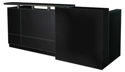Produktbild von Büro Elegante Empfangstheke Philadelphia schwarz 2.5 m Büromöbel 2-Personen Arbeitsplatz