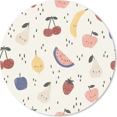 Produktbild von MuchoWow® Mauspad Mousepad Design - Obst - Kawaii - Muster 40x40 cm - Mousepads - Maus Mat - Pad - Mausunterlage - Schreibtisch Accessoires