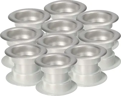 Zdjęcie produktu dla KOTARBAU® Zestaw 10 okraglych, chromowanych, satynowych, plastikowych kratek wentylacyjnych do drzwi lazienkowych